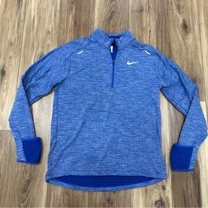 Nike Running Therma-Fit Waffle Element 1/4 Zip Pullover, Blue, Large